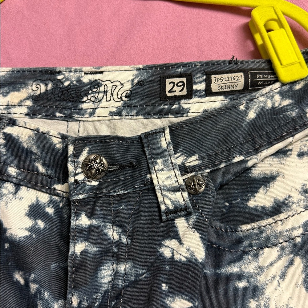 Miss Me Black and White Tie-Dye Jeans